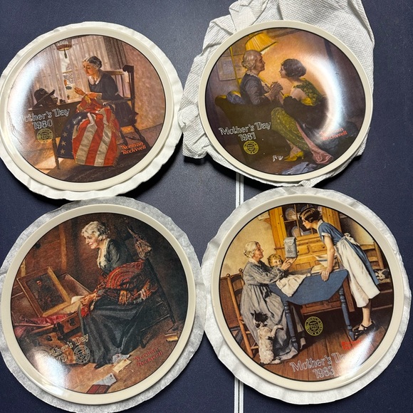 4pcs Norman Rockwell Collector plates the Knowles Mother’s Day series - Picture 1 of 11